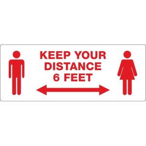 Avery Decal,"Keep Your Distance",Wall,3-1/4"x8-3/8",15/PK,MI
