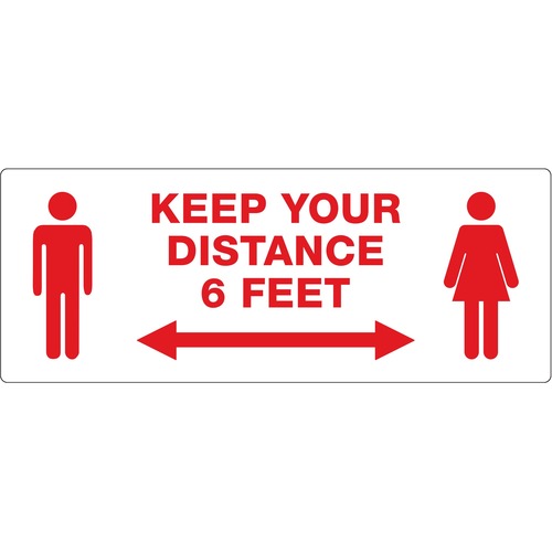 Avery Decal,"Keep Your Distance",Wall,3-1/4"x8-3/8",15/PK,MI