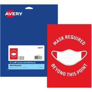 Avery Decal,"Mask Required Beyond This Point",Wall,7"x10",5/PK,WE