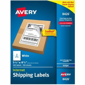 Avery Labels,Inkjet,Shipping,Permanent,5-1/2"x8-1/2",200/PK,WE