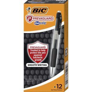 Bic  Pen, Gel, PrevaGuard, 0.7mm Point, Black