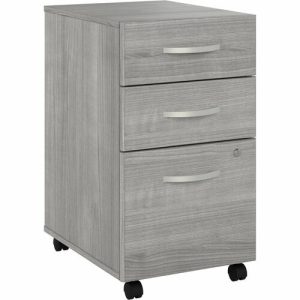 Bush Business Furniture  Pedestal, Mobile, BBF, 16"x20"x28", Platinum Gray