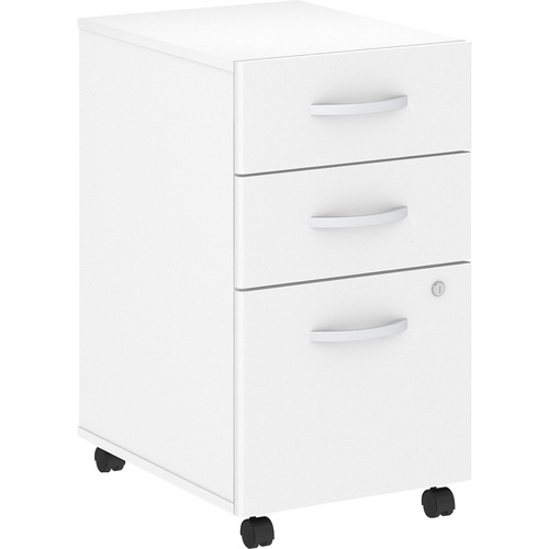 Bush Business Furniture Pedestal, Mobile, BBF, 16"x20"x28", White