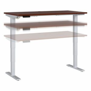 Bush Business Furniture  Desk,Sit-Stand,Hght-Adj,Elec,60"x30"x28"-48",Hansen Cherry