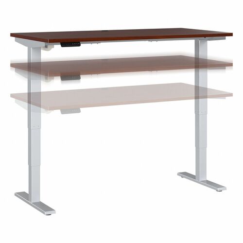 Bush Business Furniture Desk,Sit-Stand,Hght-Adj,Elec,60"x30"x28"-48",Hansen Cherry
