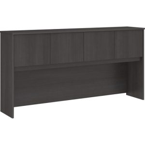 Bush Business Furniture  Hutch,4 Doors,f/72"W Desk,70.94"x14.53"x36",Storm Gray