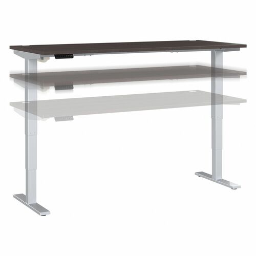 Bush Business Furniture Desk,Sit-Stand,Hght-Adj,Electric,72"x30"x28"-48",Storm Gray