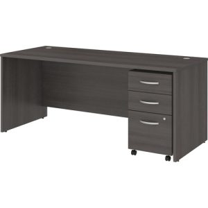 Bush Business Furniture  Desk, w/BBF Ped, 72"x30"x30", Storm Gray