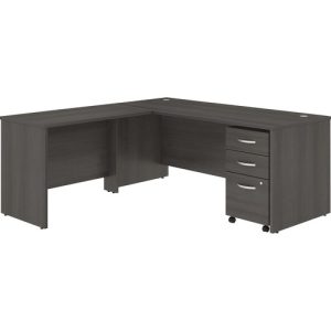 Bush Business Furniture  Desk,w/42"Return/BBF Ped,72"x72"x30",Storm Gray