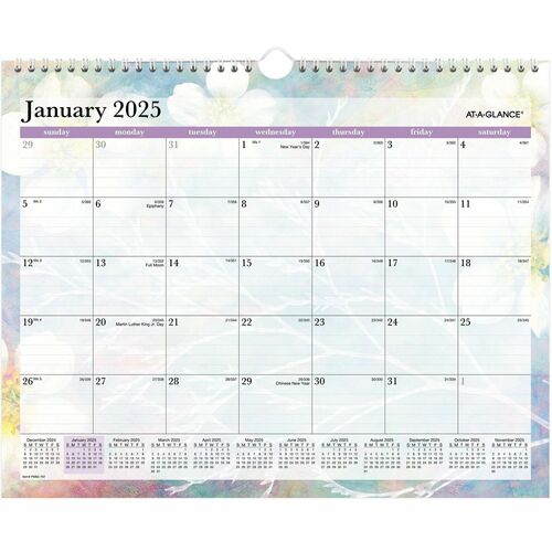 AT-A-GLANCE Wall Calendar,Dreams,Mthly,12Mths,Jan-Dec,15"x12",MI
