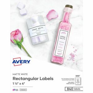 Avery  Labels, f/5-1/4" Disk,Permanent,1/2"x4",840/BX,1/CT,WE
