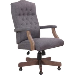 Boss Office Products  Chair, Executive, Midback, 27"x8"x43", Slate Gray
