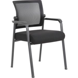 Boss Office Products  Chair,Guest,No Caster,MeshBack/FabricSeat,24"x23"x32-1/2",BK