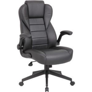 Boss Office Products  Chair, High Back, 27-1/2"x31"x44-1/2", Black