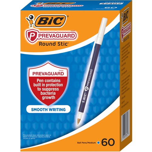 Bic Pen, Antibacterial, Ballpoint, 60/BX, Blue