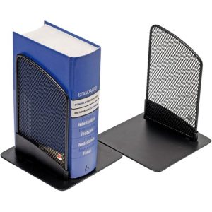 Alba, Inc  Bookends,Steel Mesh,5.11"x5.11"x6.3",Black