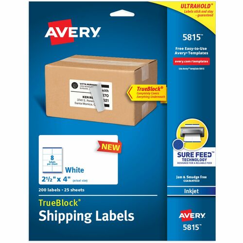 Avery Labels,Inkjet,Shipping,Permanent,2-1/2"x4",200/PK,WE