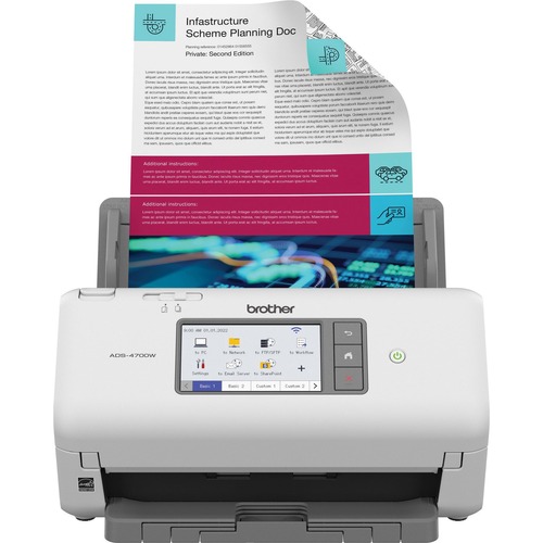 Brother Scanner,Touchscreen,40ppm,80Pages,11.7"x8.5"x7.5",WE