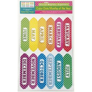 Ashley Productions, Inc. Board Header,Jan-Dec,Magnetic,Polka Dots,12 Pieces,MI