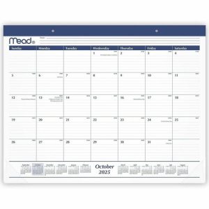 AT-A-GLANCE  Desk Pad,Mthly,15 Mths,Oct-Dec,21-3/4"x17",Black