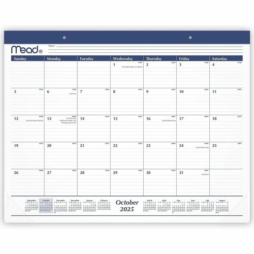 AT-A-GLANCE Desk Pad,Mthly,15 Mths,Oct-Dec,21-3/4"x17",Black