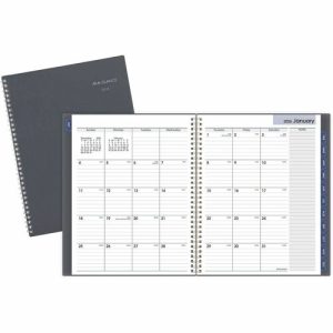 AT-A-GLANCE Planner, Monthly, 12 Mths, Jan-Dec, 8-1/2"x11", Gray