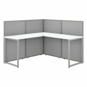 Bush Business Furniture  L-Desk,w/Return/Panels,Open,60"x60"x44-7/8",Pure White