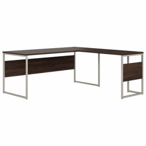Bush Business Furniture  Desk,L-Shaped,w/Mod Panel,71"x71.34"x29.9",Black Walnut