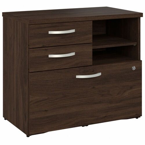 Bush Business Furniture Storage Cabinet,3 Drawers,29.72"x16.93"x25.98",Black Walnut