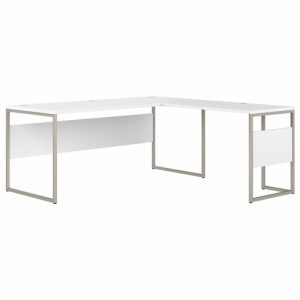 Bush Business Furniture  Desk,L-Shaped,w/Mod Panel,71"x71.34"x29.9",White