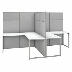 Bush Business Furniture  Workstation,2-Person,119.09"x60"x66.34",Pure White