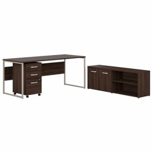 Bush Business Furniture  Computer Desk,w/Storage/Pedestal,71"x29"x29.91",BK Walnut