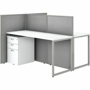 Bush Business Furniture  Desks,2-Person,w/2Pedestals/Panels,60"x60"x44-7/8",PureWE