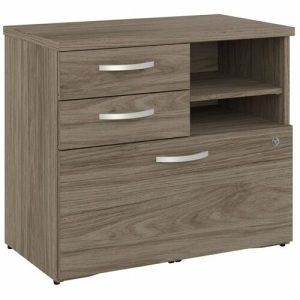 Bush Business Furniture  Storage Cabinet,3Drawers,29.72"x16.93"x25.98",Modern Hickory