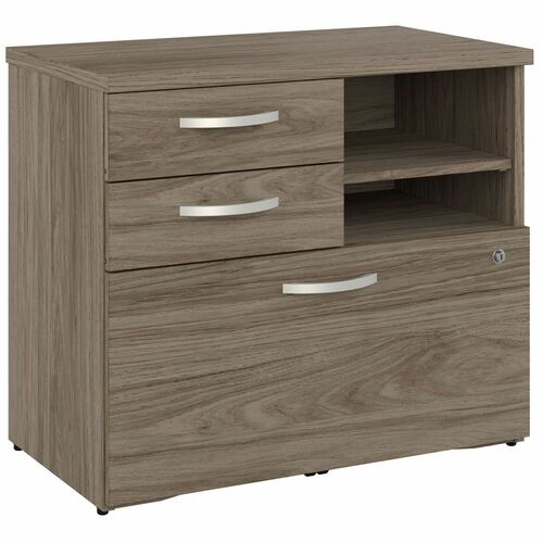 Bush Business Furniture Storage Cabinet,3Drawers,29.72"x16.93"x25.98",Modern Hickory