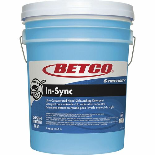 Betco Corporation Dishwashing Detergent, Manual, Liquid, 5 Gal Pail, Blue