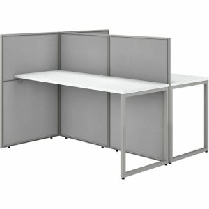 Bush Business Furniture  Desks,2-Person,w/Panels,60"x60"x44-7/8",Pure White