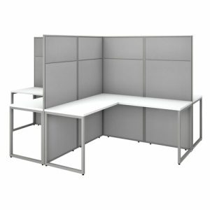Bush Business Furniture  Workstation,4-Person,119.09"x119.09"x66.34",Pure White
