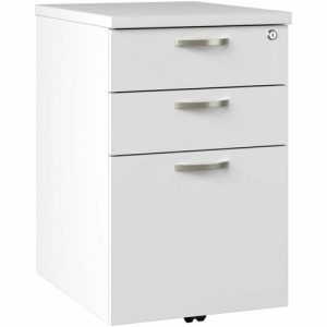 Bush Business Furniture  Pedestal,B/B/F,Mobile,16"x20"x25.37",Pure White