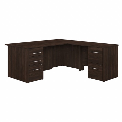 Bush Business Furniture Desk,Exec,L-Shape,w/Storage,71"x77"x29.84",BK Walnut