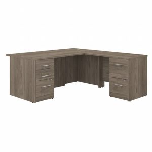 Bush Business Furniture  Desk,Exec,L-Shape,w/Storage,71"x77"x29.84",Mod Hickory