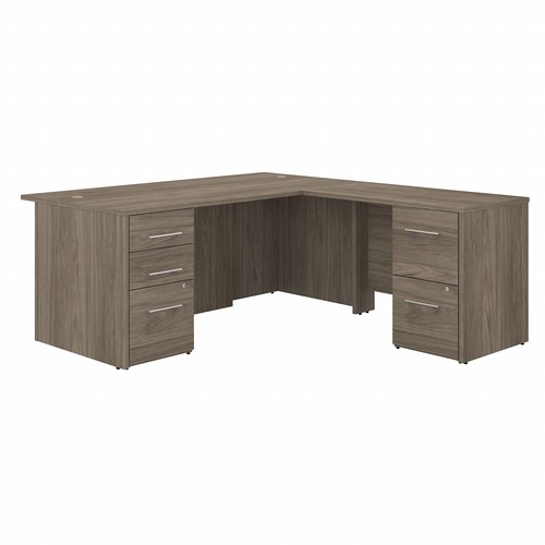 Bush Business Furniture Desk,Exec,L-Shape,w/Storage,71"x77"x29.84",Mod Hickory