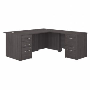 Bush Business Furniture  Desk,Exec,L-Shape,w/Storage,71"x77"x29.84",Storm Gray