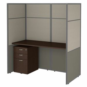 Bush Business Furniture  Workstation,w/Closed Panels/Ped,61"x30.51"x66.34",Mocha CY