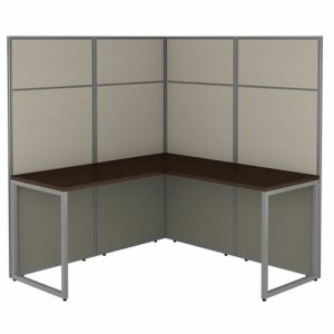 Bush Business Furniture  Workstation,L-Shaped,60"x60"x66.34",Mocha Cherry