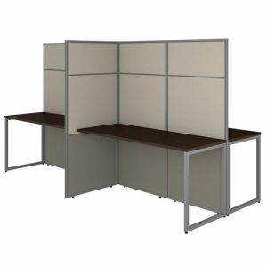 Bush Business Furniture  Workstation,4-Person,119.09"x60"x66.34",Mocha Cherry