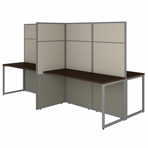 Bush Business Furniture Workstation,4-Person,119.09"x60"x66.34",Mocha Cherry