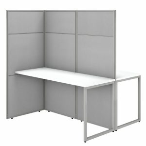 Bush Business Furniture  Workstation,2-Person,60"x60"x66.34",Pure White