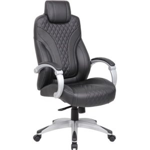 Boss Office Products  Chair,HingedArms,TiltControl,Vinyl,27"x28"x48",BK