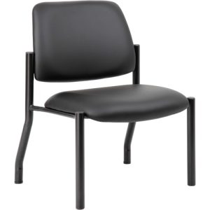 Boss Office Products  Guest Chair,Armless,Mid-Back,Vinyl,25"x23-1/2"x32-1/2",BK